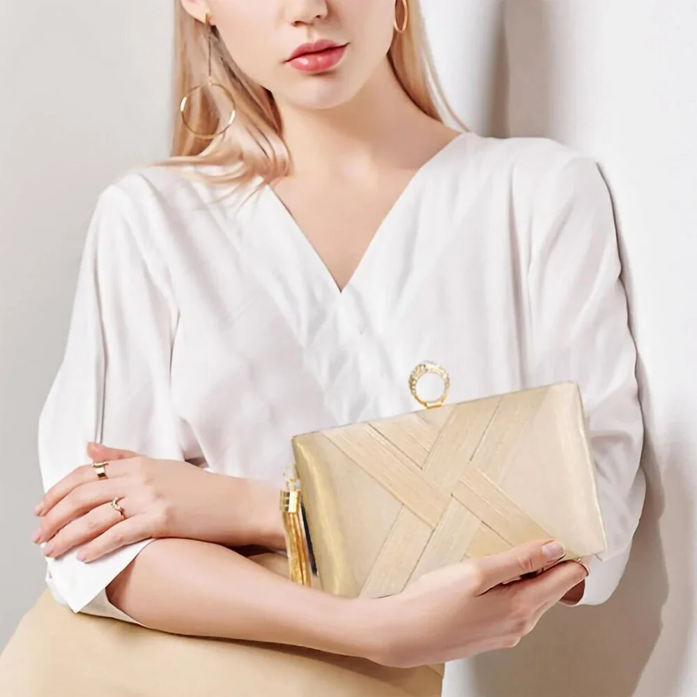 Women Tassel Evening Clutch Bag Sparkly Diamond Shoulder Crossbody for Weddings